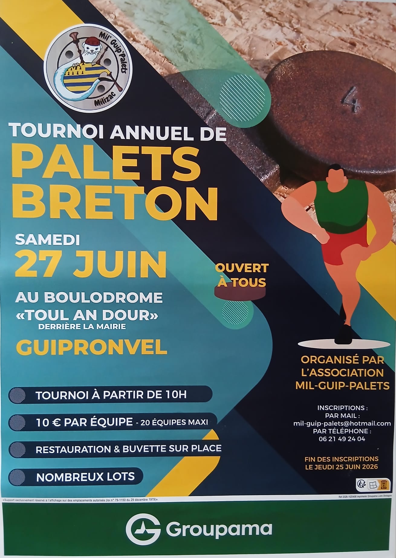 Affiche du tournoi Tournoi d'été Mil'Guip Palets